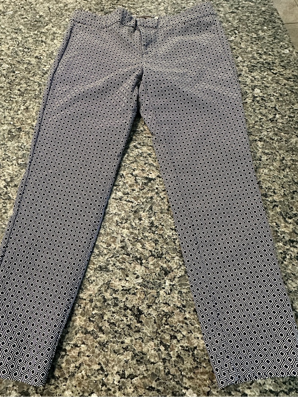 crosby. Black and White Geo-Print Slim Chinos